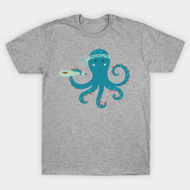 Octopus Pirate T-Shirt by JunkyDotCom